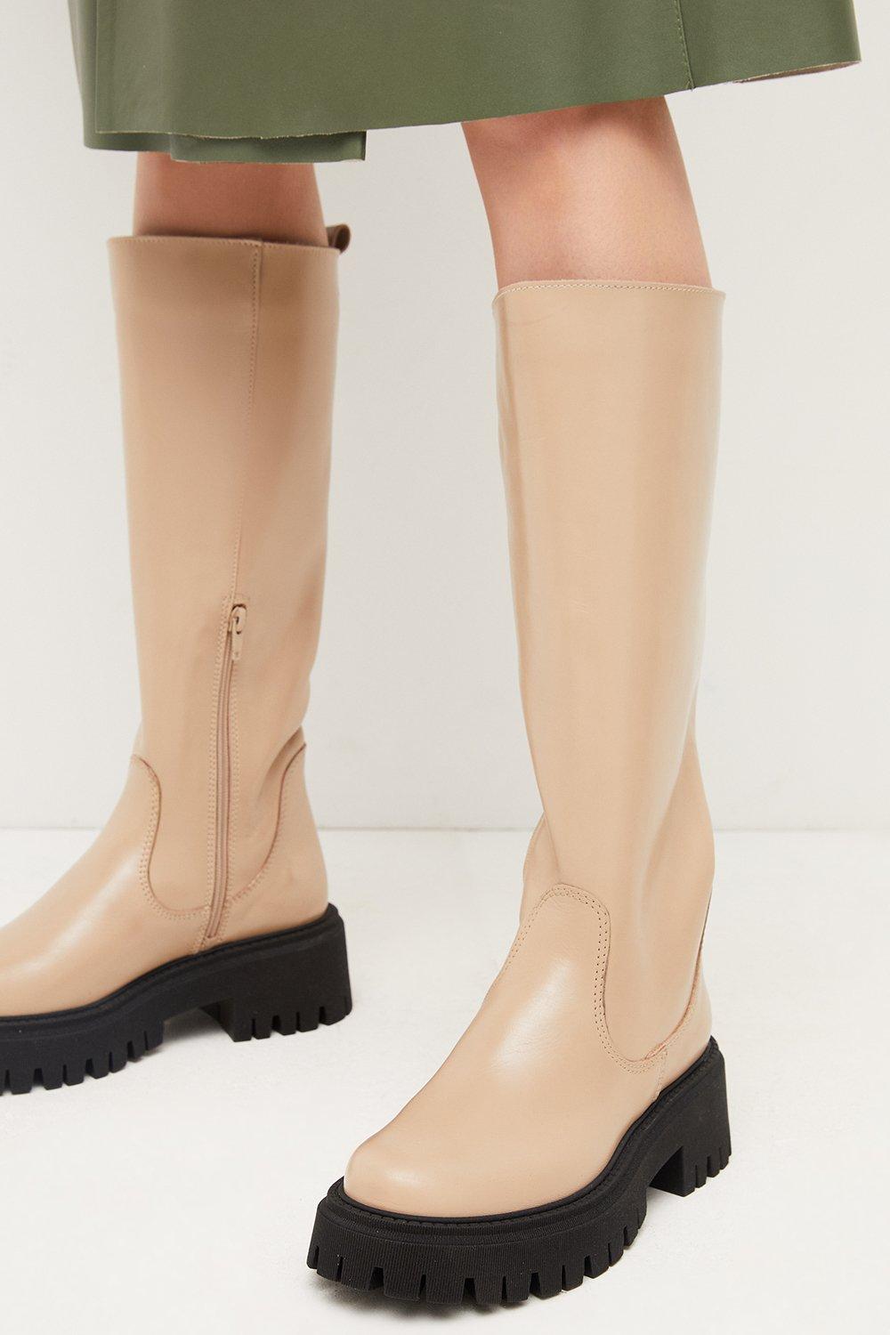 white over the knee flat boots